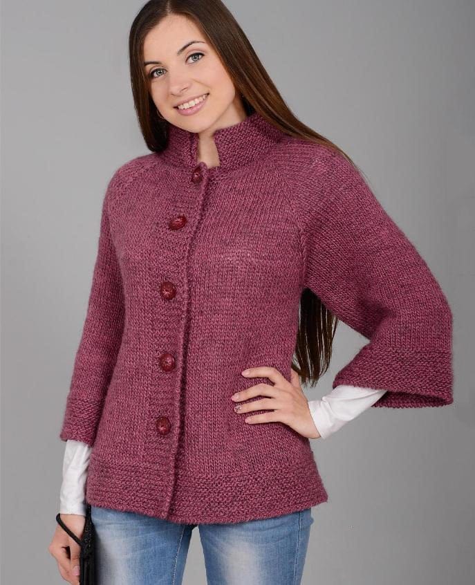 Free Knitting Patterns - Raglan Jacket in Stockinette Stitch