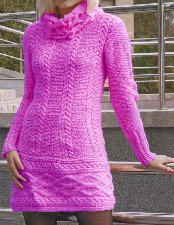 Free Knitting Patterns - Dress in Textured Pattern