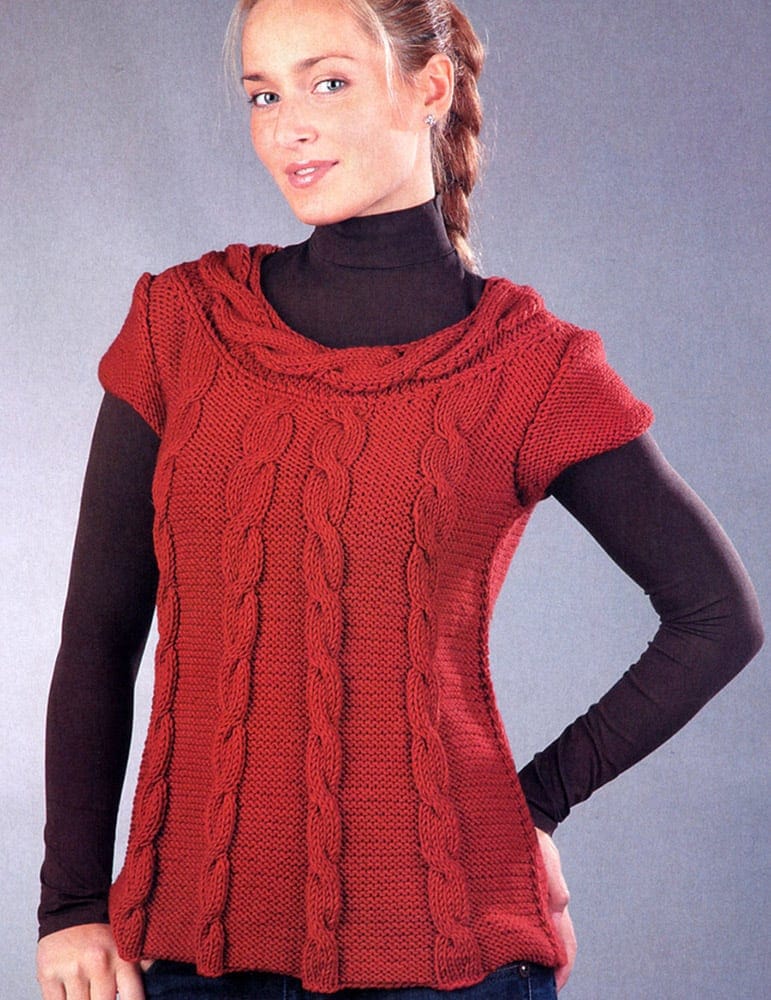 Free Knitting Patterns - Pullover with Cables