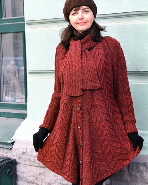 Poncho Coat with Scarf