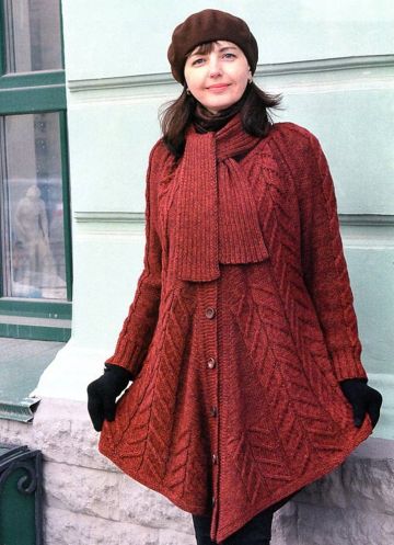 Poncho Coat with Scarf