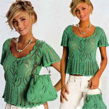 Lace Blouse and Handbag