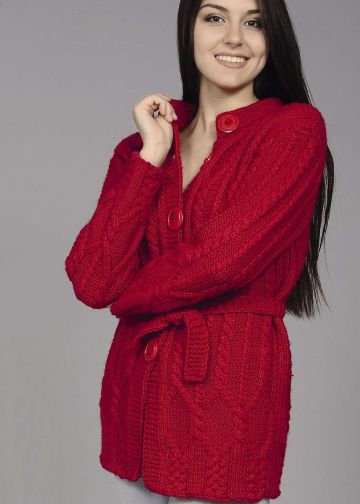 Cardigan with Diamonds and Cables