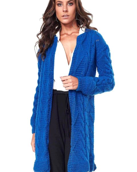 Long Cardigan in Fancy Pattern
