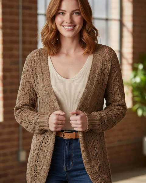 Cardigan in Lace Pattern