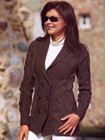 Cardigan with Cable Pattern