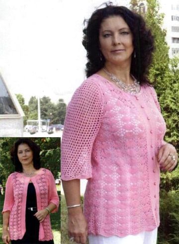 Cardigan in Lace Pattern