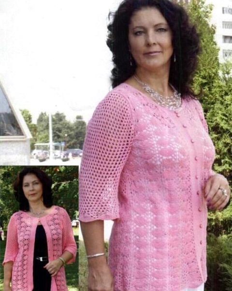 Cardigan in Lace Pattern