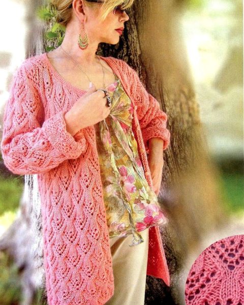 Cardigan in Lace Pattern