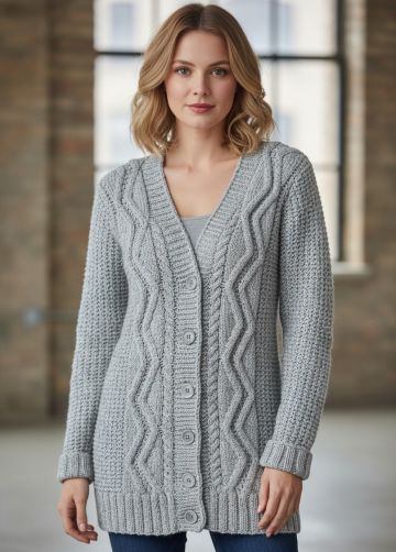 Cardigan with cables