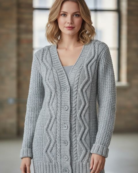 Cardigan with cables
