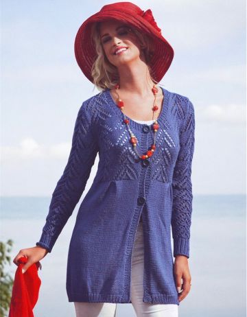 Cardigan with Lace Yoke