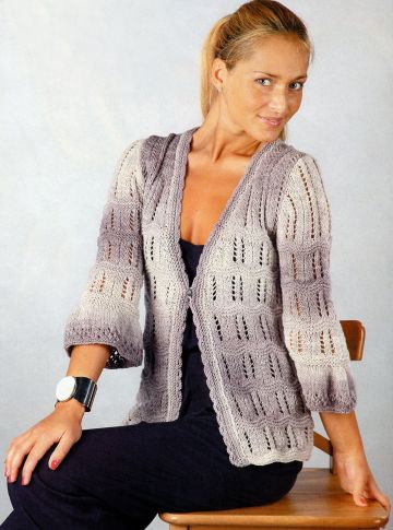 Lace Cardigan in Self-Striping Yarn