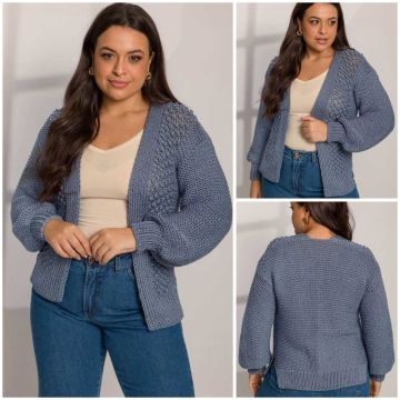 Cardigan with a Fantasy Stitch Pattern