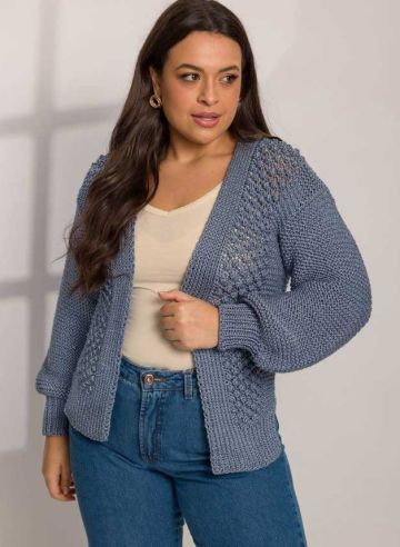 Cardigan with a Fantasy Stitch Pattern