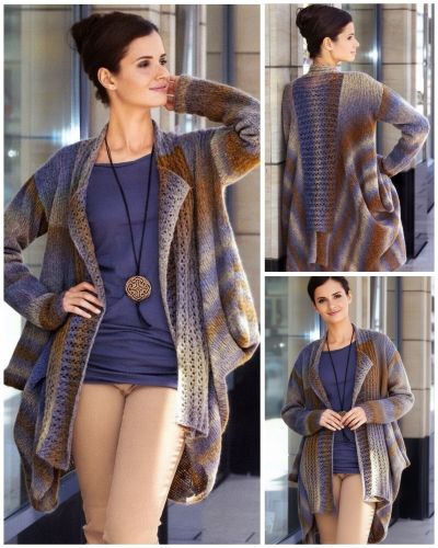 Loose-Fit Cardigan with Lace Pattern