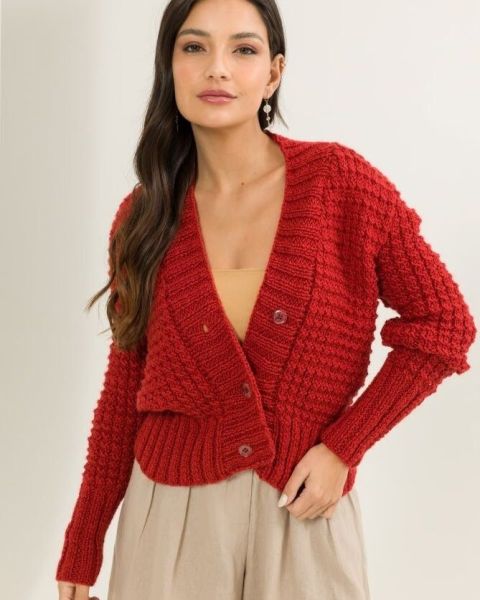 Cardigan in Textured Stitch Pattern