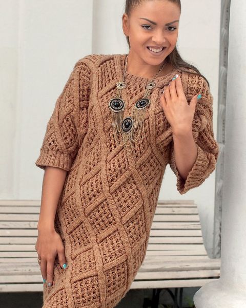 Dress with Lace Diamonds