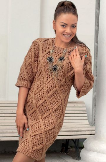 Dress with Lace Diamonds