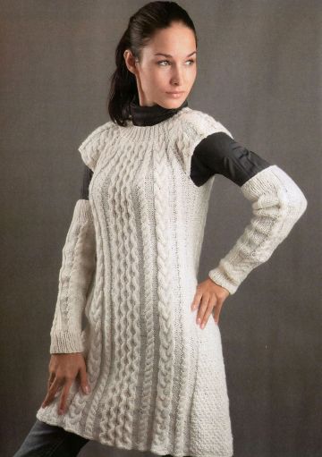 Dress and Arm Warmers in Textured Pattern