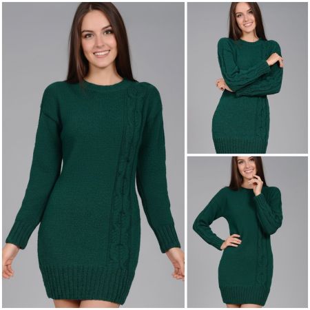Short Dress with Cable Pattern