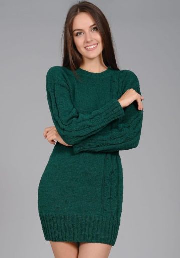 Short Dress with Cable Pattern