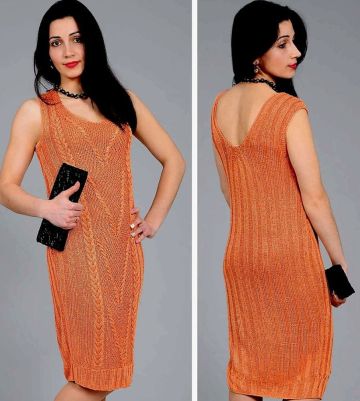 Short Sleeve Dress in Cable Pattern