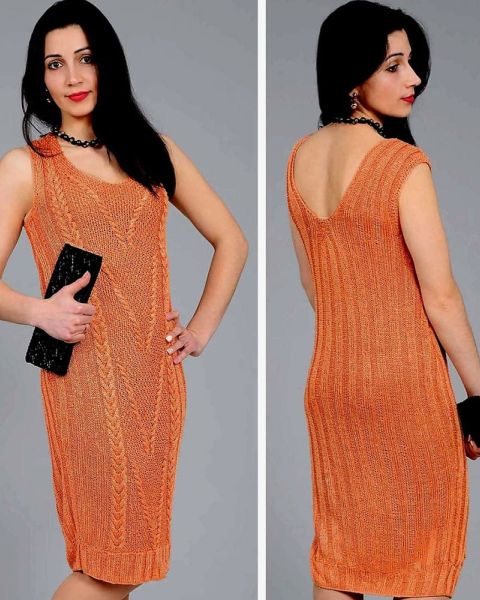 Short Sleeve Dress in Cable Pattern