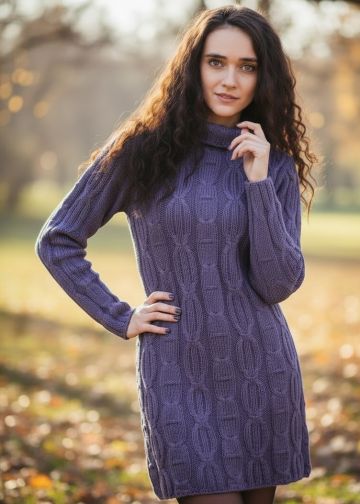Cable Relief Dress-Tunic