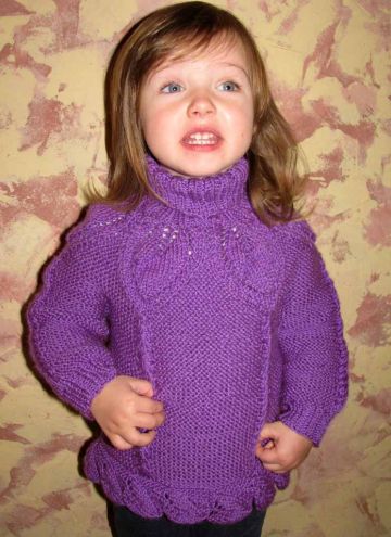 Sweater with Leaves Patterns (Toddler Girls)