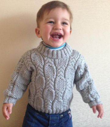Cable and Seed Stitch Baby Sweater