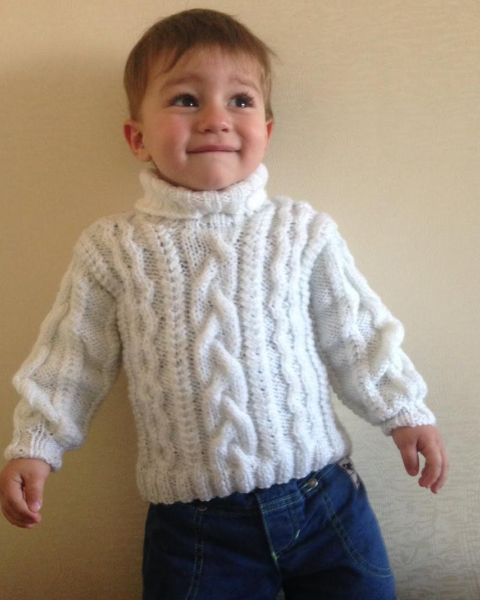White Cable Knit Sweater