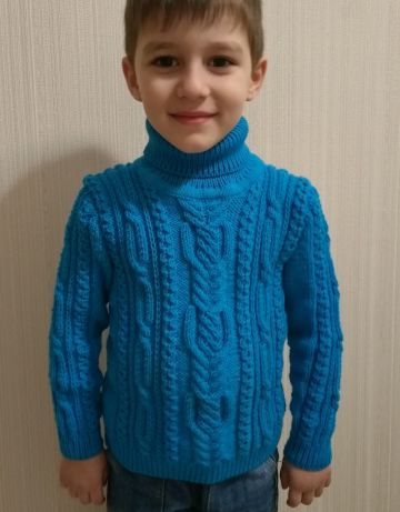 Knitted Boy's Sweater with Cables
