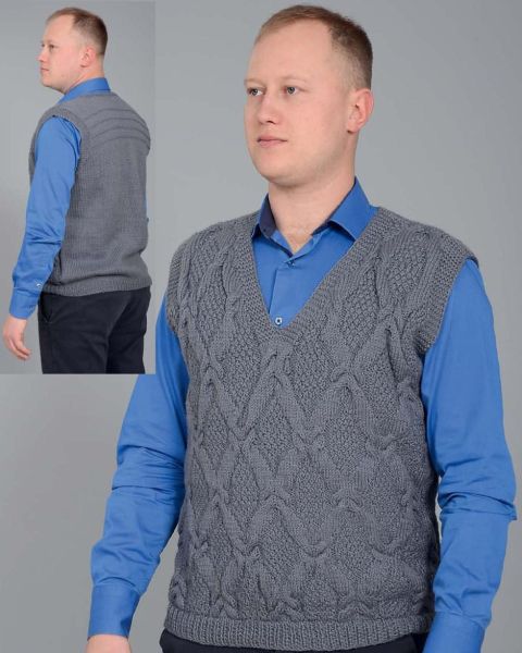 Men's Vest with Diamond Pattern