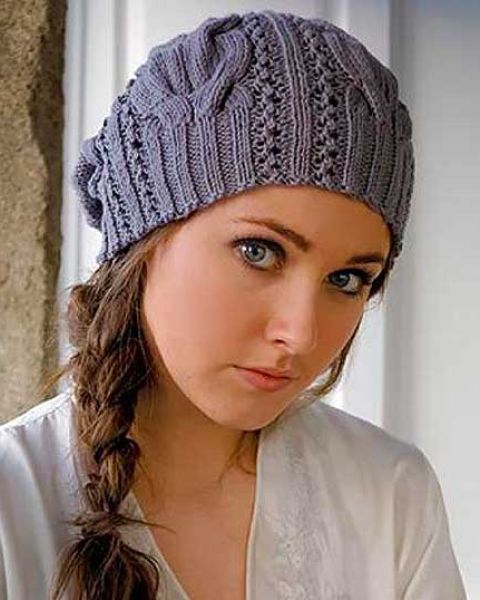 Hat in Fancy Pattern with Cables