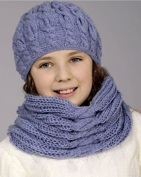 Hat and Scarf with Cables