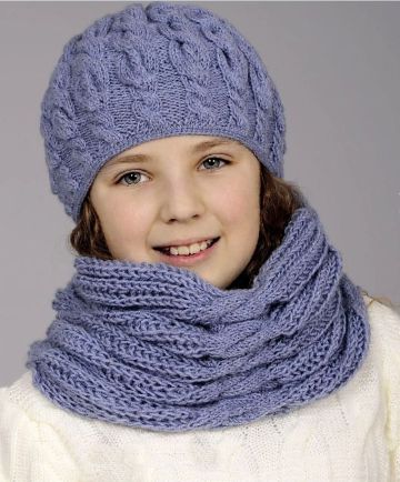 Hat and Scarf with Cables