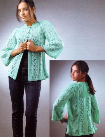 Turquoise Pattern-Mix Cardigan