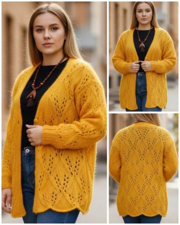 Cardigan with Lace Pattern