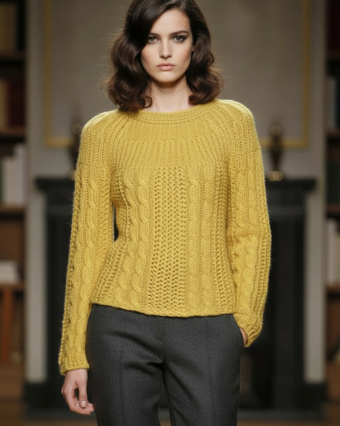 Pullover with cables