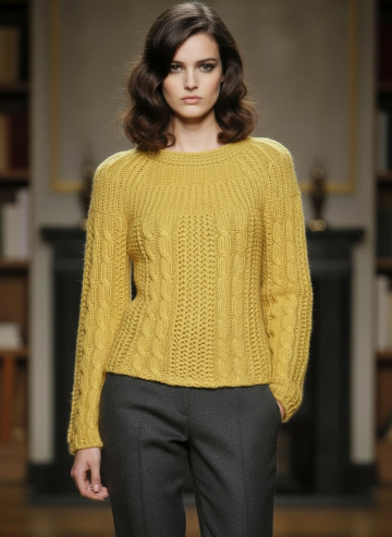 Pullover with cables