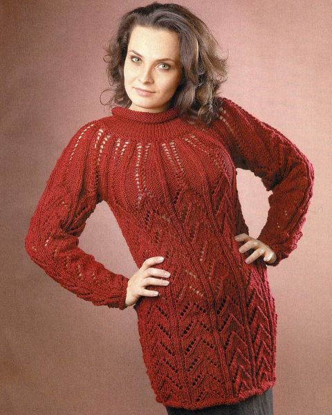Long Pullover with Round Yoke