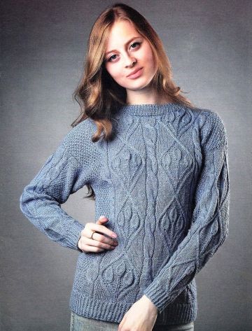 Pullover with Leaf Pattern