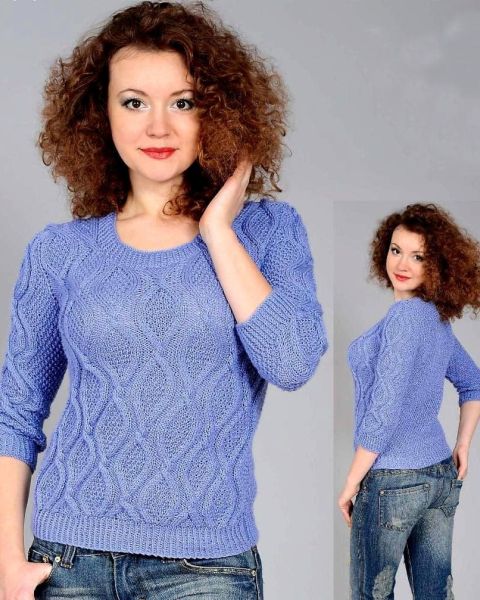 Pullover in Diamond Pattern