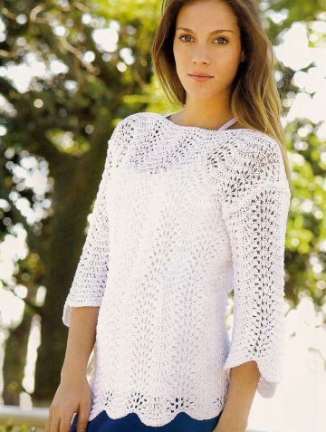 Pullover in Wavy Pattern