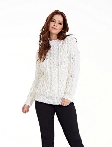 Pullover with Diamonds and Cables