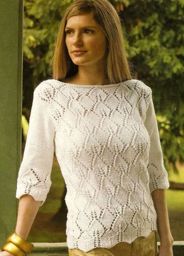 Pullover in Leaf Pattern