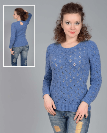 Pullover with Eyelet Pattern