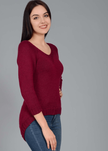 Raglan Pullover with Long Back