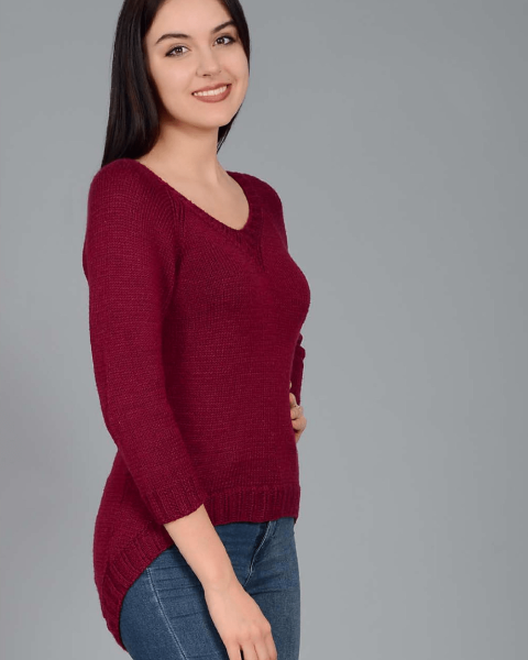 Raglan Pullover with Long Back